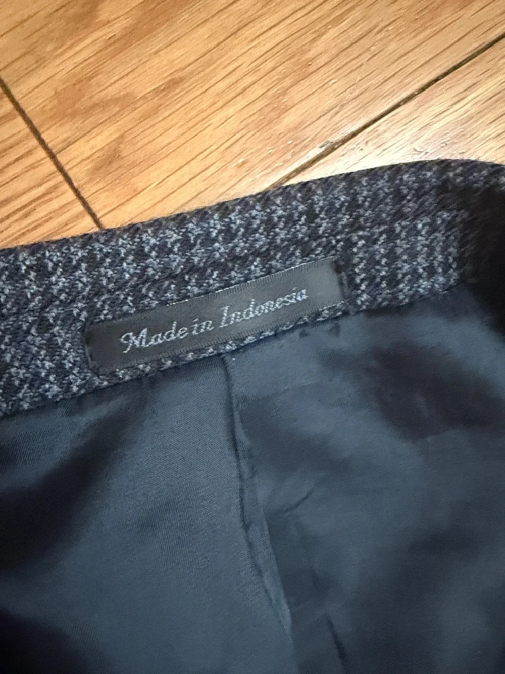 Chaps Wool 48L Men's Navy Bluish-Gray Check Sport Coat